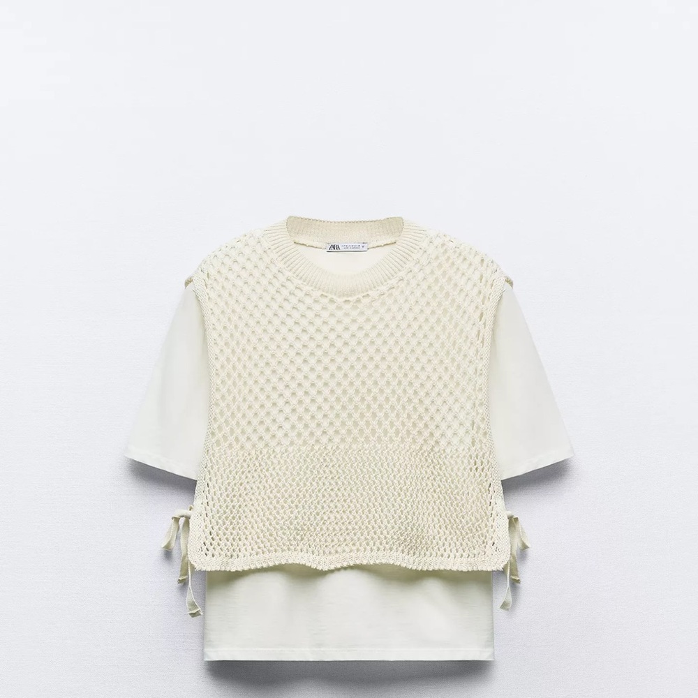 Zara Kids Cream Knit Sweater Top